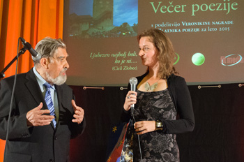 pesnik Ciril Zlobec direktorica mag. Vanesa Canji foto Bostjan Cadej