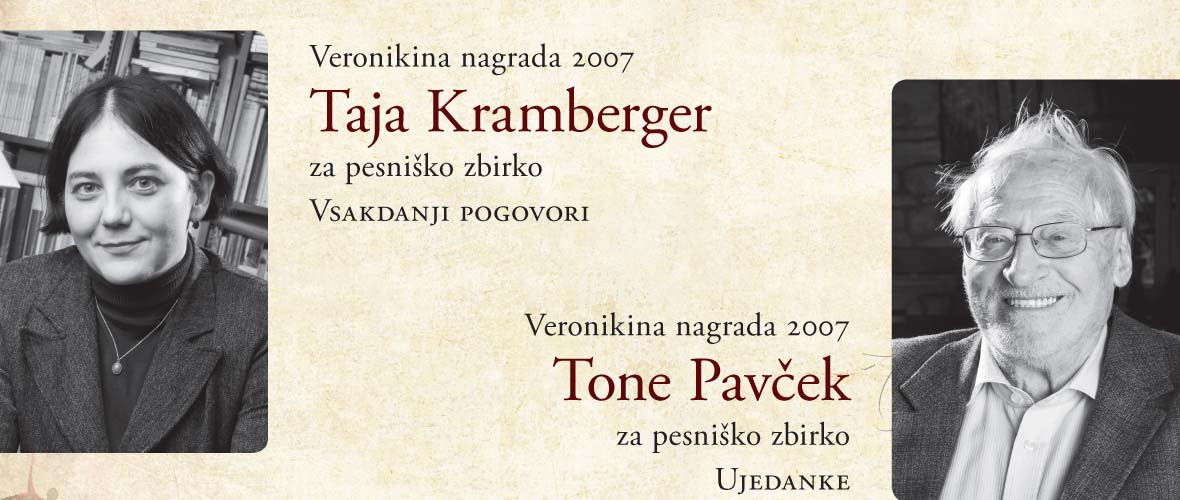 Veronikina nagrada 2007 Taja Kramberger in Tone Pavcek