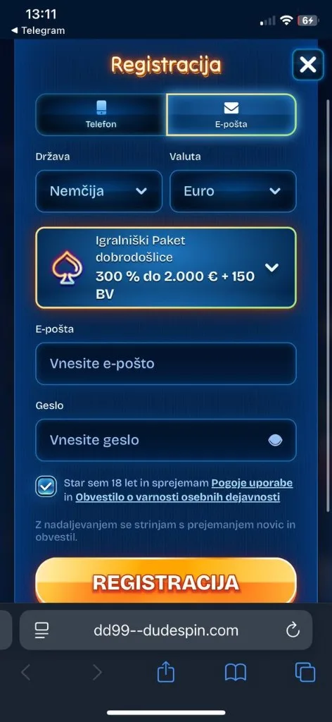 DudeSpin mobilni zaslon 4
